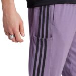 adidas Essentials Single Jersey Tapered Open Hem 3-Stripes M Pants IJ8699 – Obrázok 5