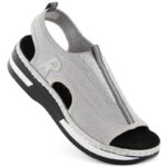 Rieker W RKR686 metallic comfortable slip-on sandals