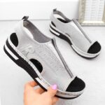Rieker W RKR686 metallic comfortable slip-on sandals – Obrázok 12