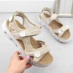 Rieker W RKR691 comfortable velcro sandals beige – Obrázok 2