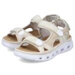 Rieker W RKR691 comfortable velcro sandals beige – Obrázok 14