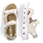 Rieker W RKR691 comfortable velcro sandals beige – Obrázok 15