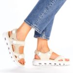 Rieker W RKR691 comfortable velcro sandals beige – Obrázok 17
