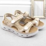 Rieker W RKR691 comfortable velcro sandals beige – Obrázok 6