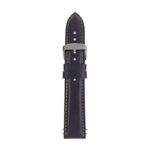 Zeppelin black leather strap, 22 mm