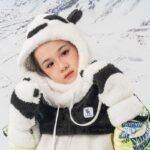 Qunature Panda Ski Gloves for Kids and Adults Size S - Black/White – Obrázok 2