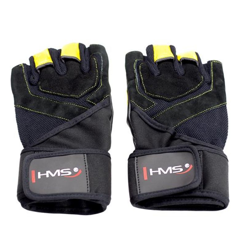 B2B-339082-0 Gym Gloves Black/Yellow HMS RST01 size XL – Obrázok 1