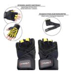 Gym Gloves Black/Yellow HMS RST01 size XL – Obrázok 10
