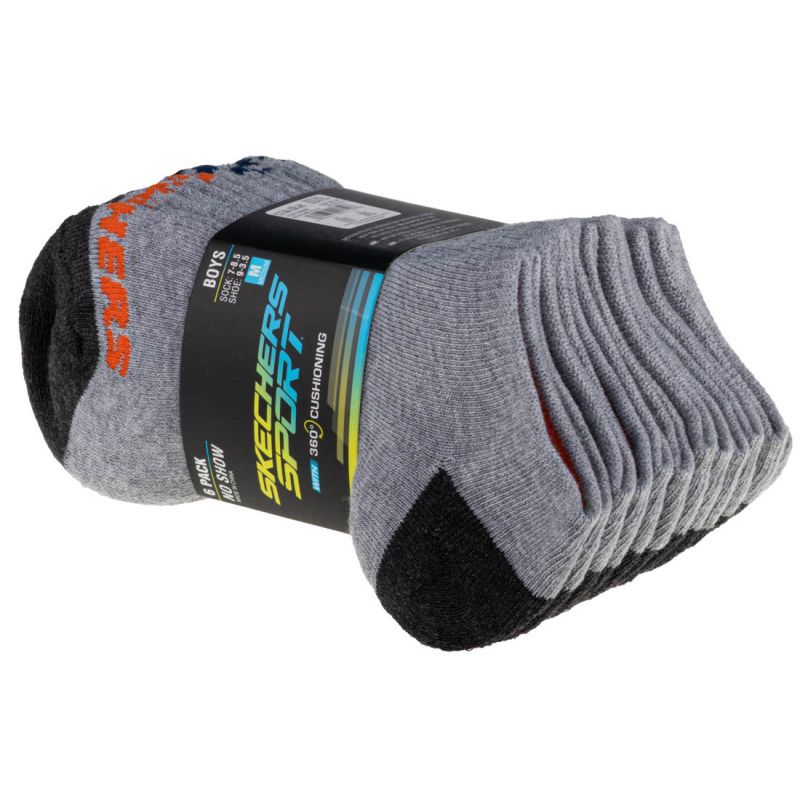 B2B-652624-0 Skechers 6pk No Show Socks S108264-GRY – Obrázok 1
