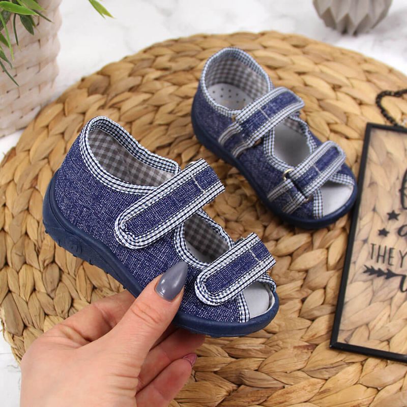 B2B-747102-0 Boys' slippers and sandals, navy blue Nazo – Obrázok 1