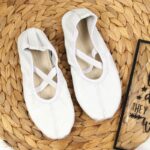 Jr Nazo Leather Dance Ballet Shoes with Elastic Bands White – Obrázok 12