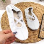 Jr Nazo Leather Dance Ballet Shoes with Elastic Bands White – Obrázok 13