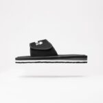 Kubota men's beach flip-flops with Velcro for swimming pools, black – Obrázok 3
