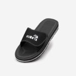 Kubota men's beach flip-flops with Velcro for swimming pools, black – Obrázok 4