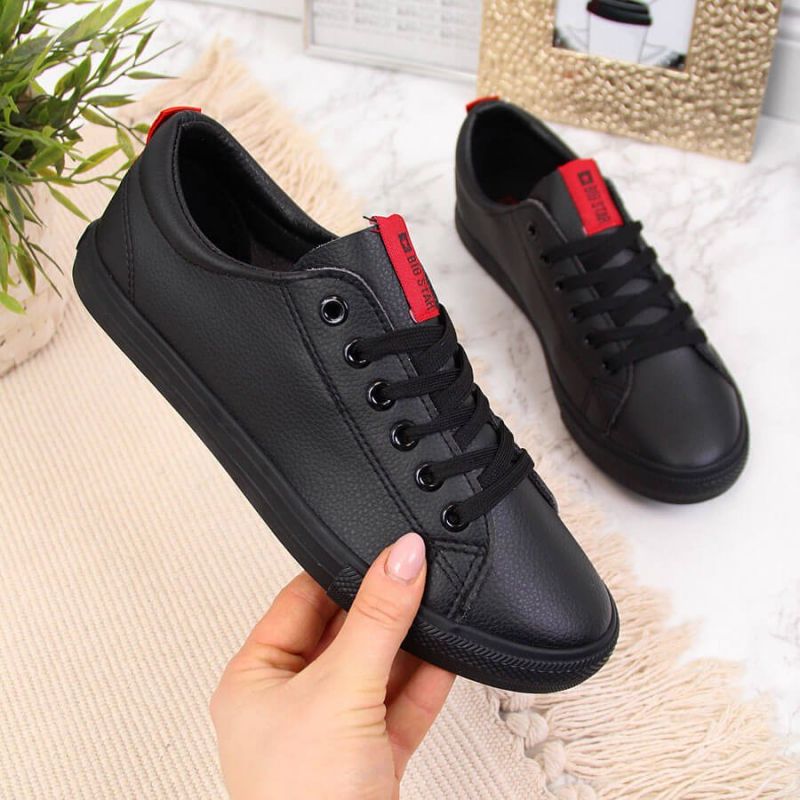 B2B-747320-0 Big Star W DD274687 black eco-leather low-top sneakers – Obrázok 1