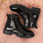 Girls' black combat boots Big Star Jr II374045 – Obrázok 5