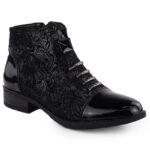 Women's black worker boots with socks Sabatina – Obrázok 15