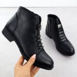 Women's black worker boots with socks Sabatina – Obrázok 18