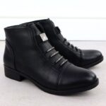 Women's black worker boots with socks Sabatina – Obrázok 19