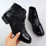 Women's black worker boots with socks Sabatina – Obrázok 21