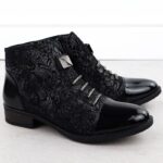 Women's black worker boots with socks Sabatina – Obrázok 22
