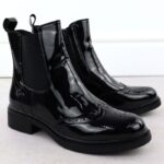 Women's black worker boots with socks Sabatina – Obrázok 25