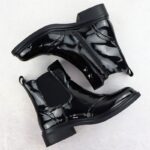 Women's black worker boots with socks Sabatina – Obrázok 26