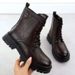 Women's black worker boots with socks Sabatina – Obrázok 27