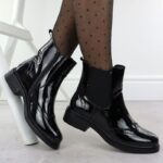 Women's black worker boots with socks Sabatina – Obrázok 30