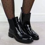 Women's black worker boots with socks Sabatina – Obrázok 31