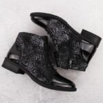 Women's black worker boots with socks Sabatina – Obrázok 5