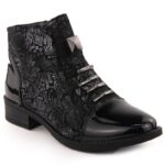 Women's black worker boots with socks Sabatina – Obrázok 6