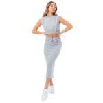Justhype Sweat Midi Skirt Loungewear Set W LABON007 – Obrázok 3