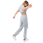 Justhype Sweat Crop T-Shirt-Cargo Joggers Tracksuit W LABON004 – Obrázok 4
