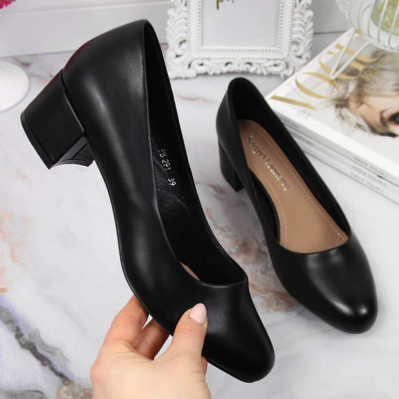 B2B-774976-0 Black block heels by Sergio Leone – Obrázok 1