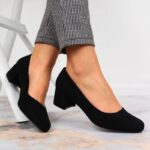 Sergio Leone W SK354C Suede Block Heel Pumps Black – Obrázok 11