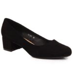 Sergio Leone W SK354C Suede Block Heel Pumps Black – Obrázok 4