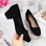 Sergio Leone W SK354C Suede Block Heel Pumps Black – Obrázok 9