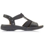Black leather Roman sandals Rieker W 64580 – Obrázok 11