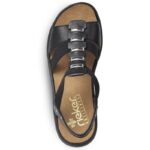 Black leather Roman sandals Rieker W 64580 – Obrázok 12