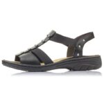 Black leather Roman sandals Rieker W 64580 – Obrázok 13