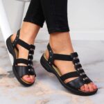 Black leather Roman sandals Rieker W 64580 – Obrázok 3