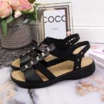Black leather Roman sandals Rieker W 64580 – Obrázok 6