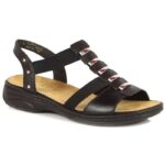 Black leather Roman sandals Rieker W 64580 – Obrázok 8