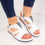 Rieker W V02Y5 wedge sandals white – Obrázok 3