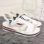 Rieker W V02Y5 wedge sandals white – Obrázok 4