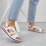 Rieker W V02Y5 wedge sandals white – Obrázok 9
