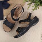 eVento W EVE223D black wedge sandals – Obrázok 6