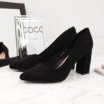 Sergio Leone W SK316A Suede Pumps on the Block Heel in Black – Obrázok 17