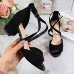 Sergio Leone W SK367A black block heel sandals – Obrázok 13